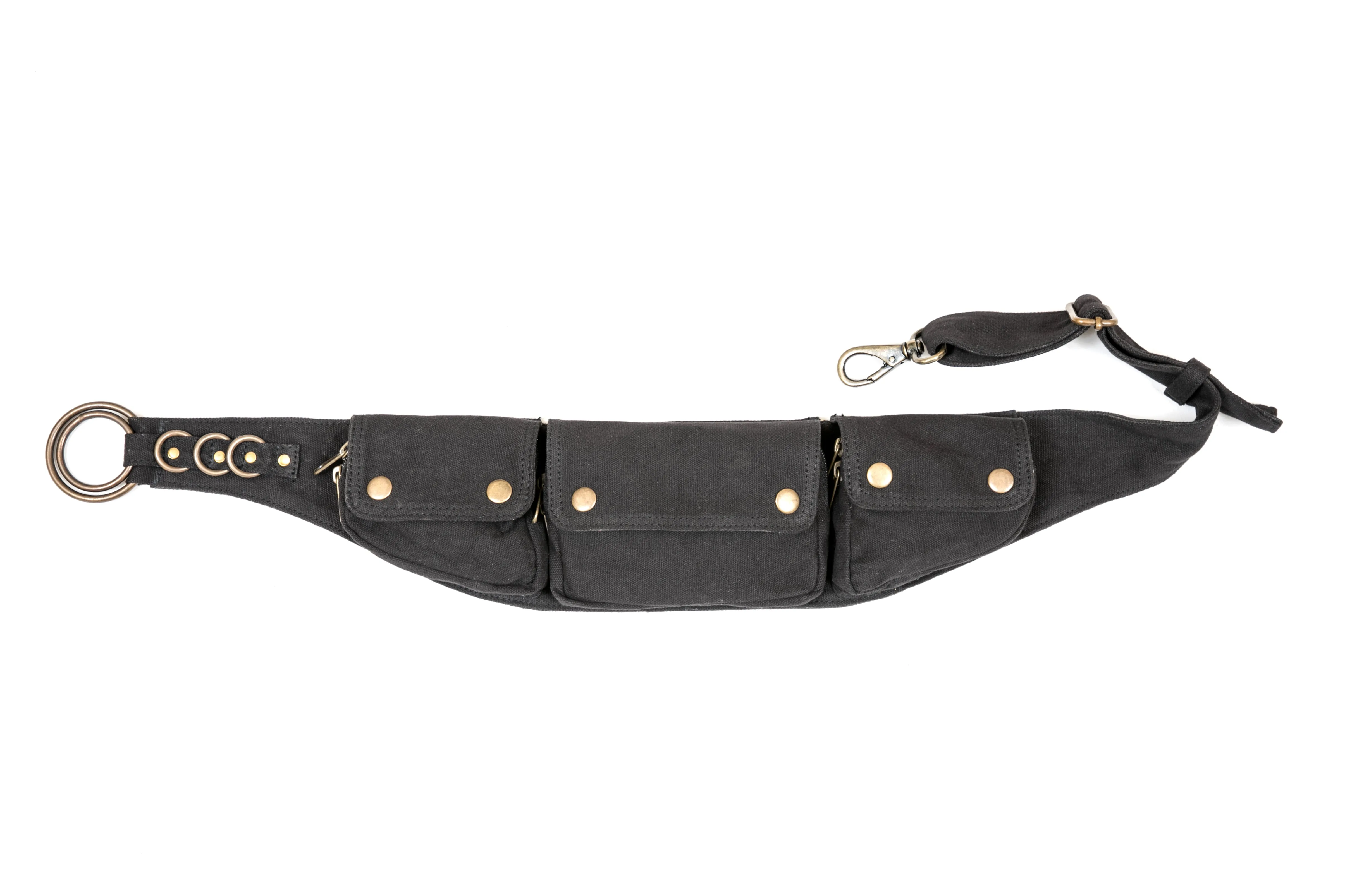 Canvas Three Pocket Belt - Black