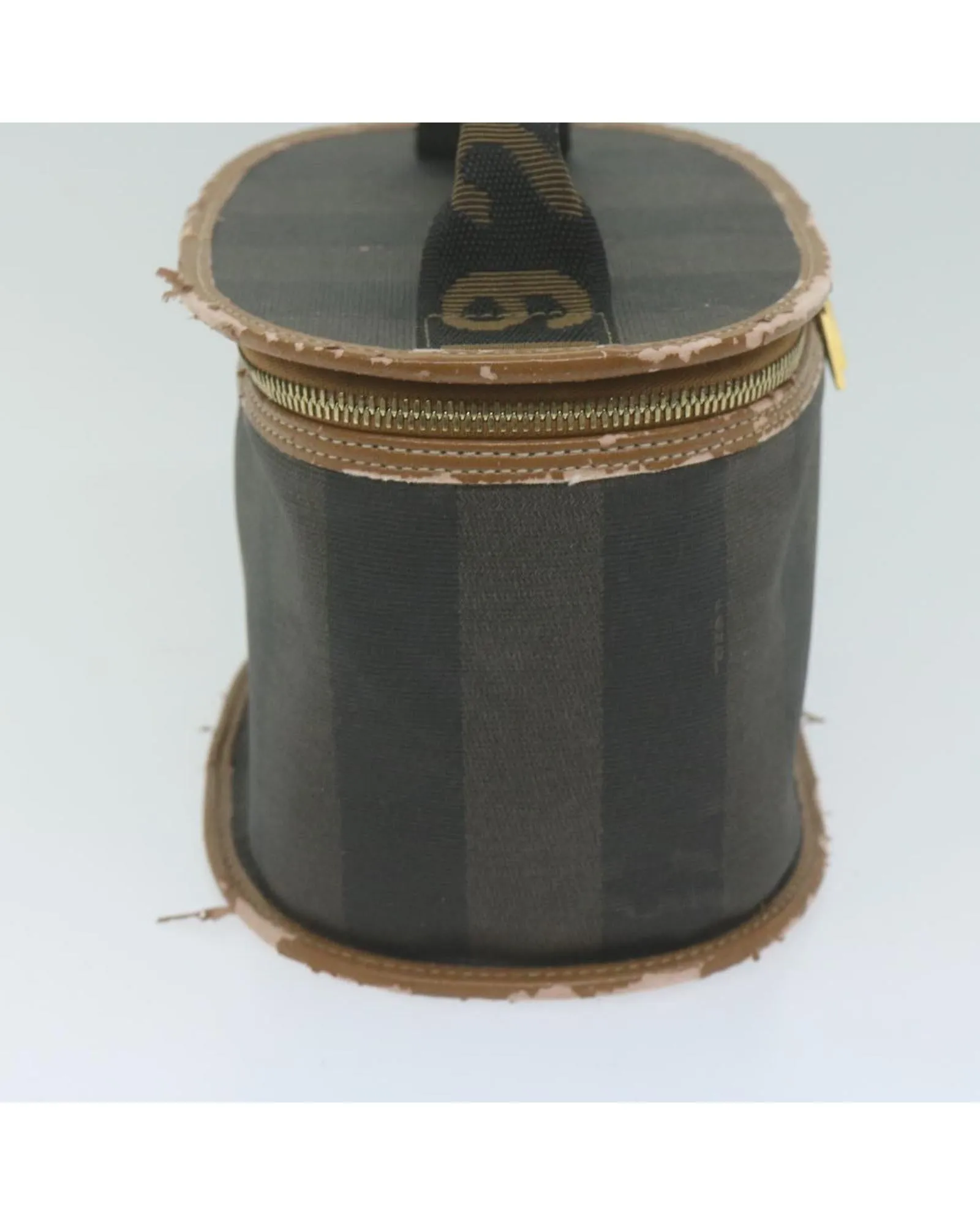 Canvas Vanity Cosmetic Pouch - Black/Brown