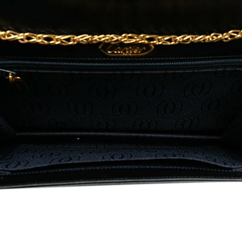 Cartier Leather Sapphire Chain Shoulder Bag