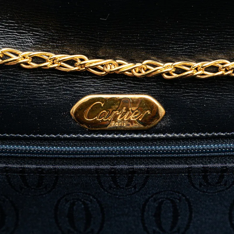 Cartier Leather Sapphire Chain Shoulder Bag