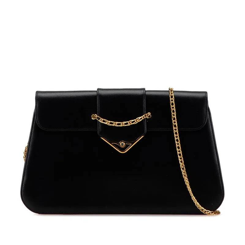 Cartier Leather Sapphire Chain Shoulder Bag