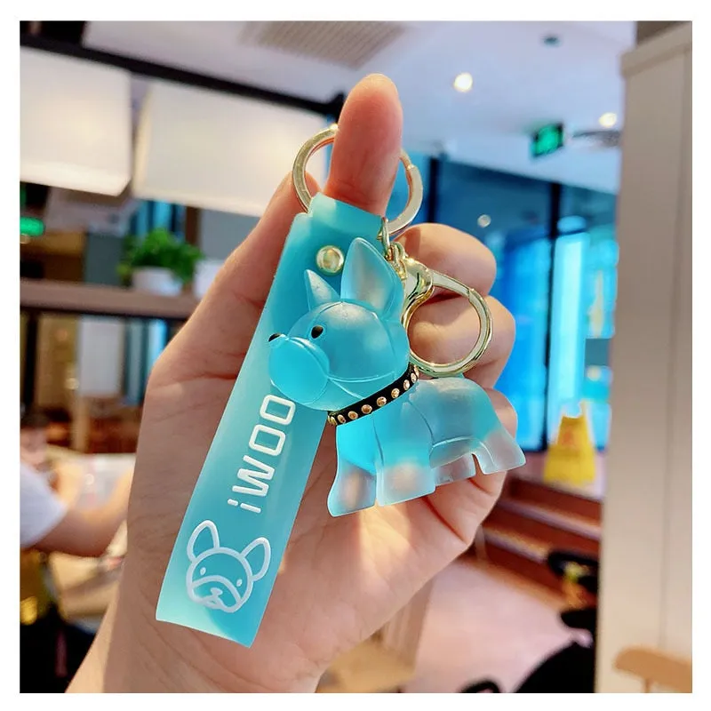 Cartoon Method Fighting Dog Keychains Cute Doll Key Chain Creative Custom Couple Ins Bag Pendant Car Leather Key Ring