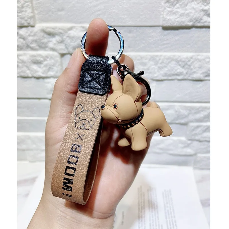 Cartoon Method Fighting Dog Keychains Cute Doll Key Chain Creative Custom Couple Ins Bag Pendant Car Leather Key Ring