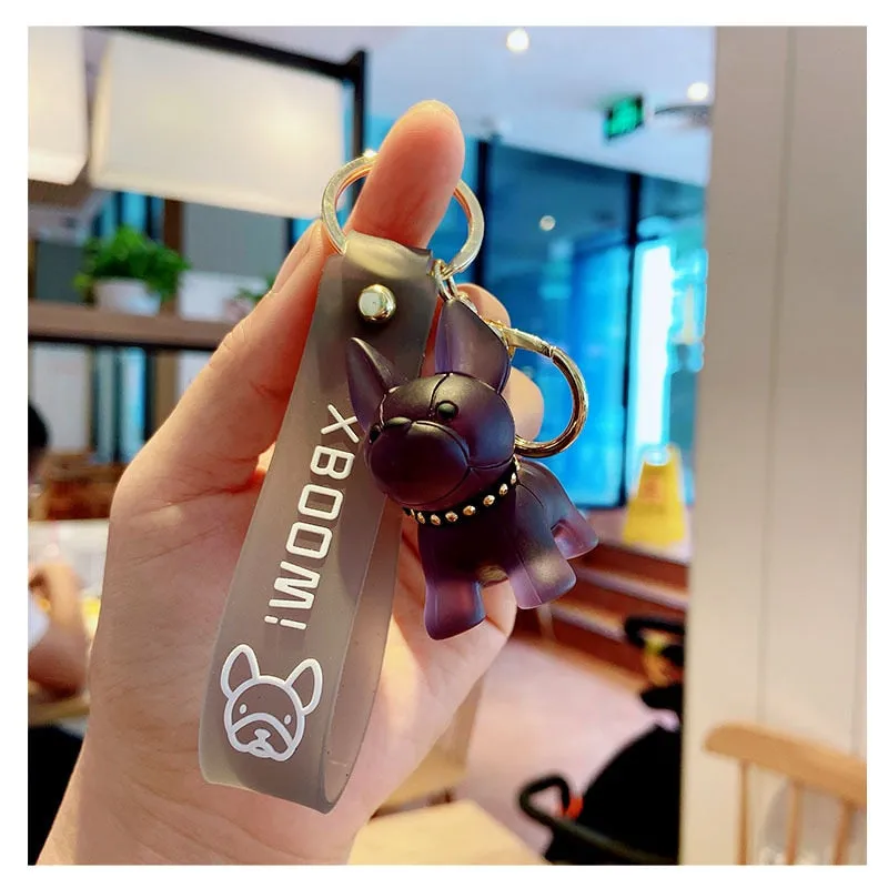 Cartoon Method Fighting Dog Keychains Cute Doll Key Chain Creative Custom Couple Ins Bag Pendant Car Leather Key Ring