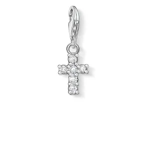 CHARM CLUB STERLING SILVER CZ CROSS CHARM