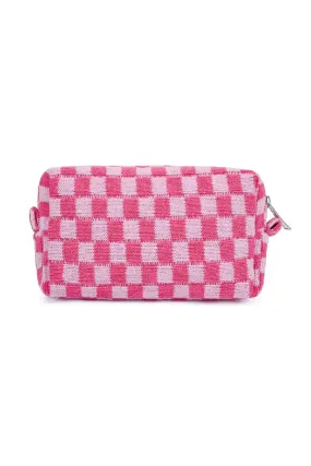 Checkered Makeup Cosmetic Bag