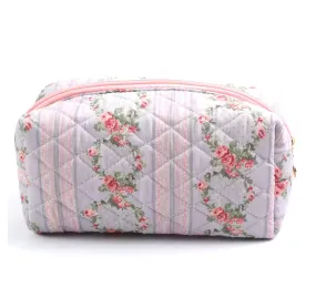 Classic Travel Makeup Pouch | Blue Floral