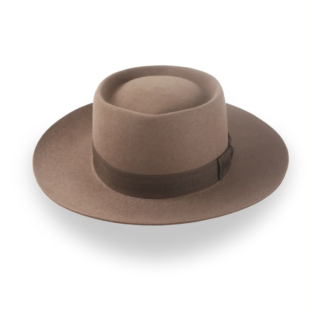 Classic Wide-Brim Porkpie Hat in Premium Beaver Felt | The Oppenheimer