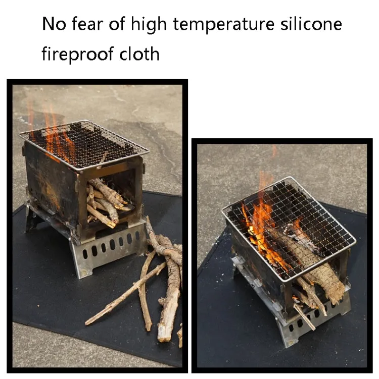 CLS Outdoor Camping Silicone Fireproof Cloth Picnic Barbecue Heat Insulation Pad, Size: S: 350x340mm