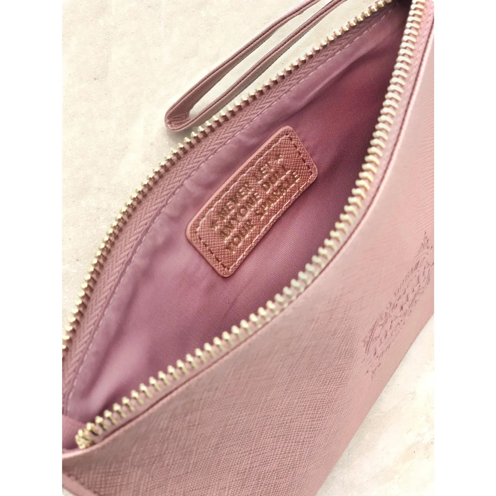 Clutch Bag With Handle & Embossed Text "Emma"