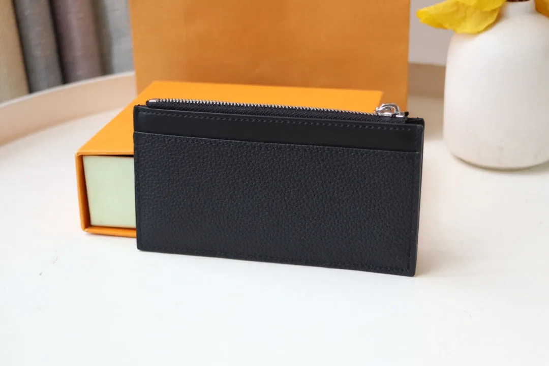 COIN CARD HOLDER 8 BLACK AEROGRAM CALFSKIN