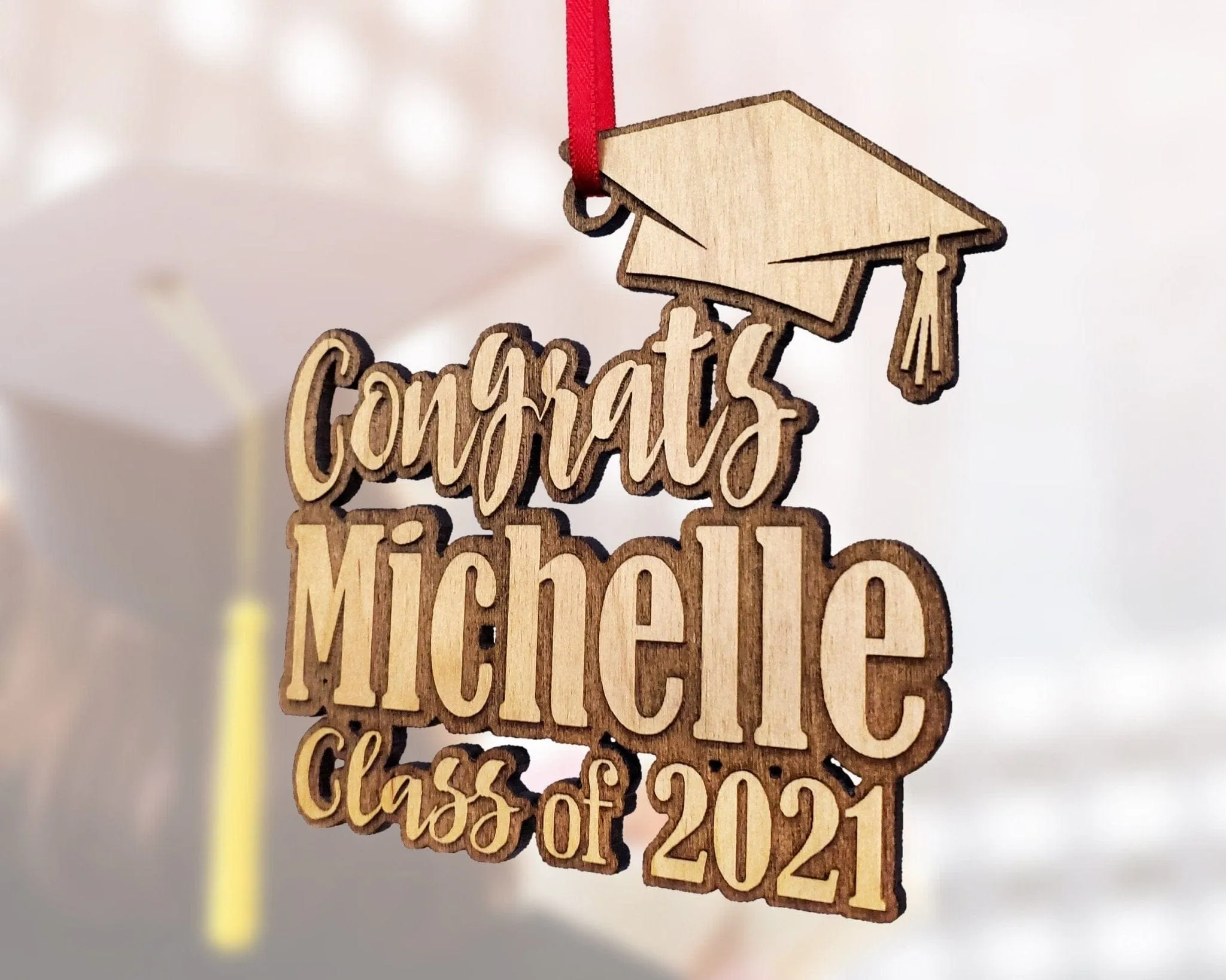 Congrats Graduating 2023 Wood Ornament Graduation Shadow Box Decor College Nurse Teacher Bachelor Masters His Her Party Favor for Graduates