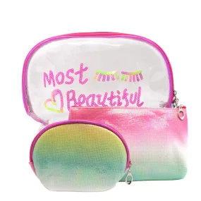 *Cosmetic Bag Set - 3 Pc Most Beautiful Sparkle Cosmetic Bag Set