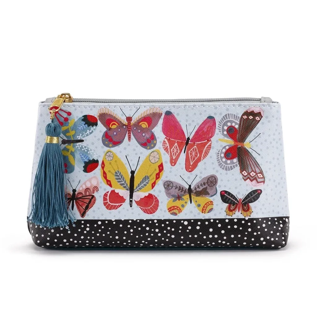 Cosmetic Bags with Tassles Butterflies and Polka Dots and Floral Prints-Gorgeous!