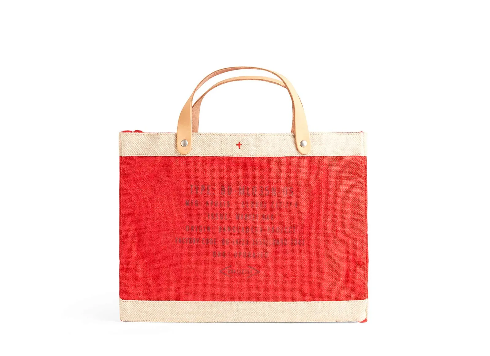 Customized Petite Market Bag in Red - Wholesale