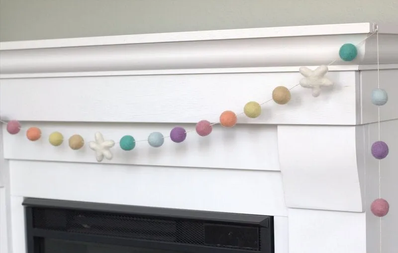 Easter Spring Felt Ball & Star Garland