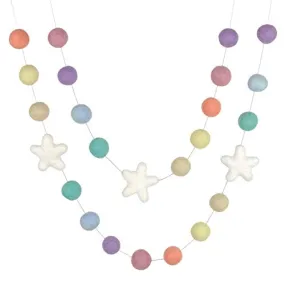 Easter Spring Felt Ball & Star Garland