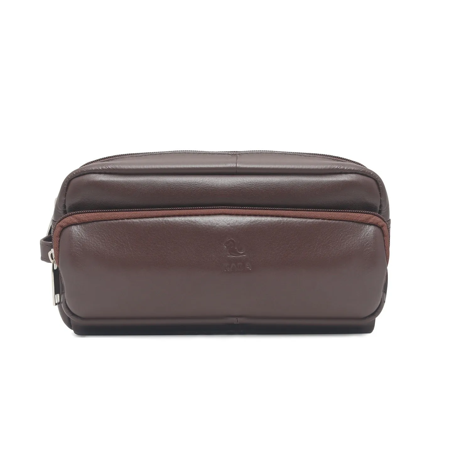 Edward Brown Leather Wash Bag for Men