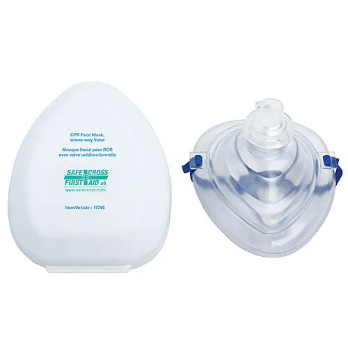 Face Mask - Safecross CPR Face Mask, w/One-Way Valve, In Plastic Case, 17746