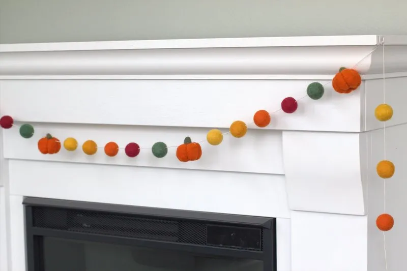 Fall Pumpkin Garland- Green Burgundy Orange Gold