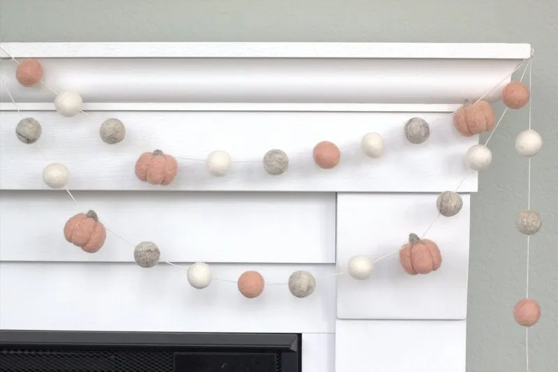 Felt Pumpkin Garland- Pink & Gray