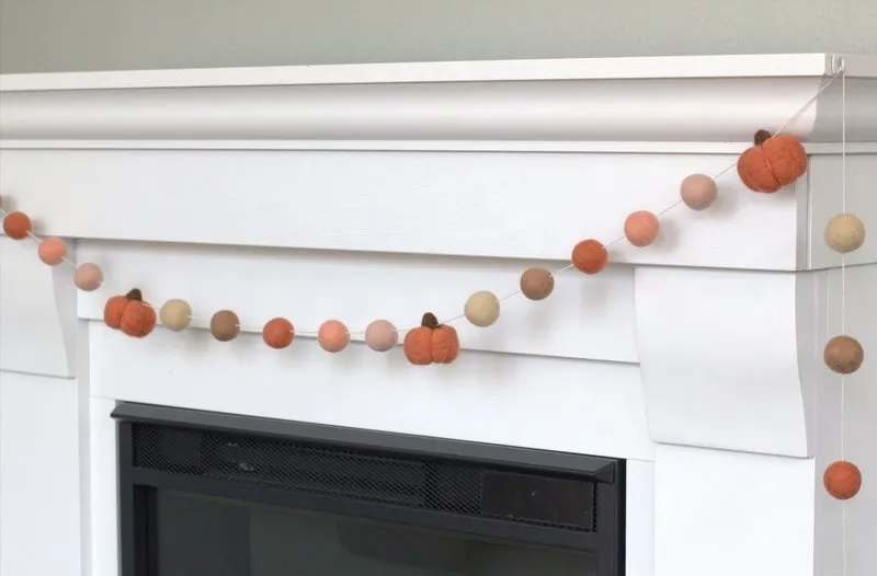 Felt Pumpkin Garland- Terra Cotta, Pink, Peach, Tan