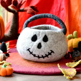 Felt Trick Or Treat Spooky Skull Bag