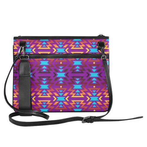 Fire Colors and Sky Moon Shadow Slim Clutch Bag