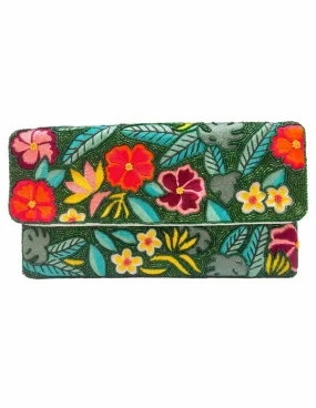 Floral Garden Handmade Beaded Clutch Handbag