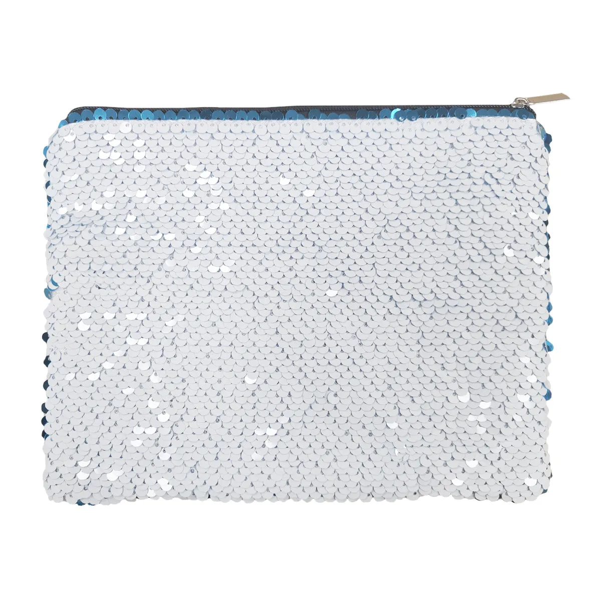 FULL CARTON - 50 x Sequin Handbags/ Cosmetic/Purses - 15cm x 20cm - LIGHT BLUE