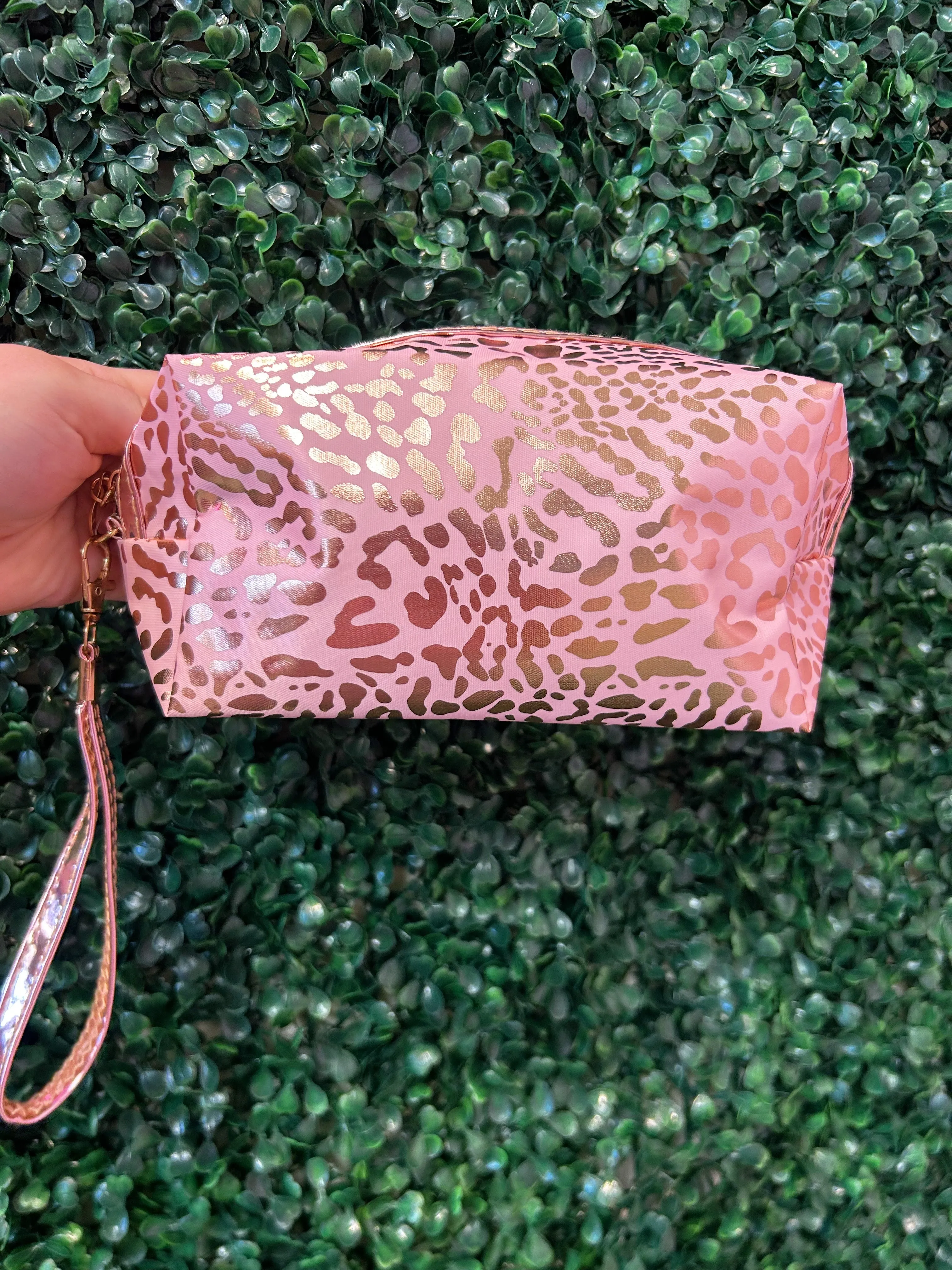 Glitter Leopard Cosmetic Bag