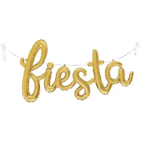 Gold Fiesta Script Balloon Banner (53" Long)