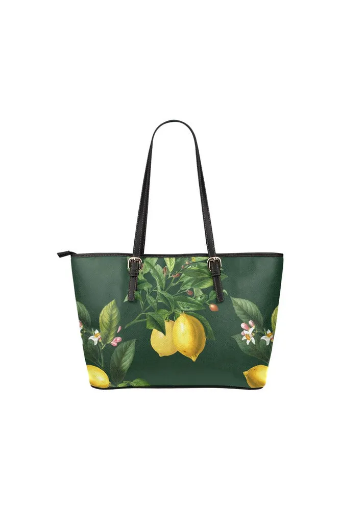 Green Leather Tote Bag/Small