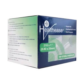 Healthease Needle 21g x 25mm Green 100 Pack