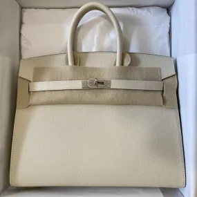 Hermès Birkin 25 Craie Sellier Epsom Palladium Hardware PHW