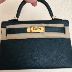 Hermès Kelly 20 Vert Cyprès Sellier Epsom Gold Hardware GHW