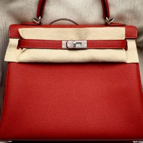 Hermès Kelly 25 Rouge Vif Togo Palladium Hardware PHW