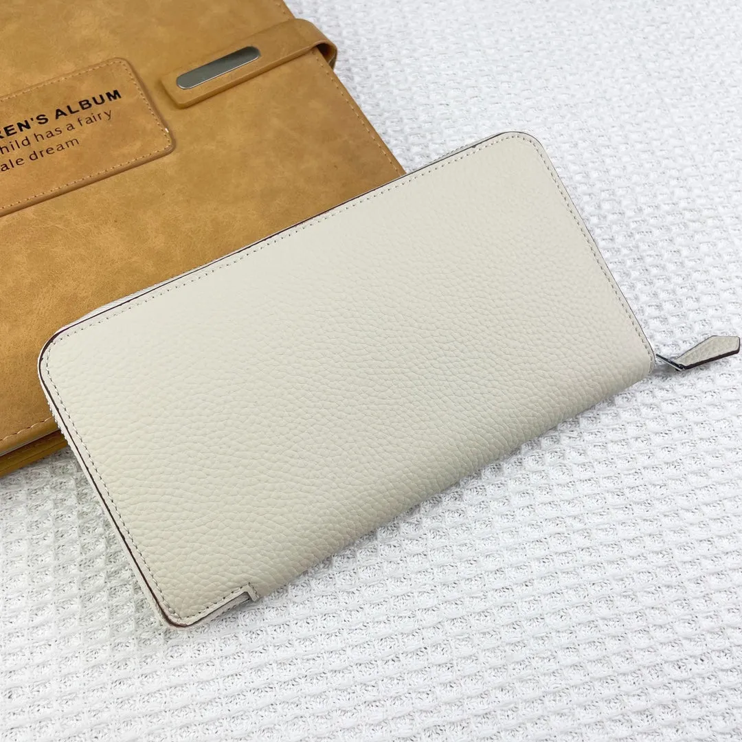 HM SILK'IN CLASSIC WALLET 20 WHITE GRAINED CALFSKIN