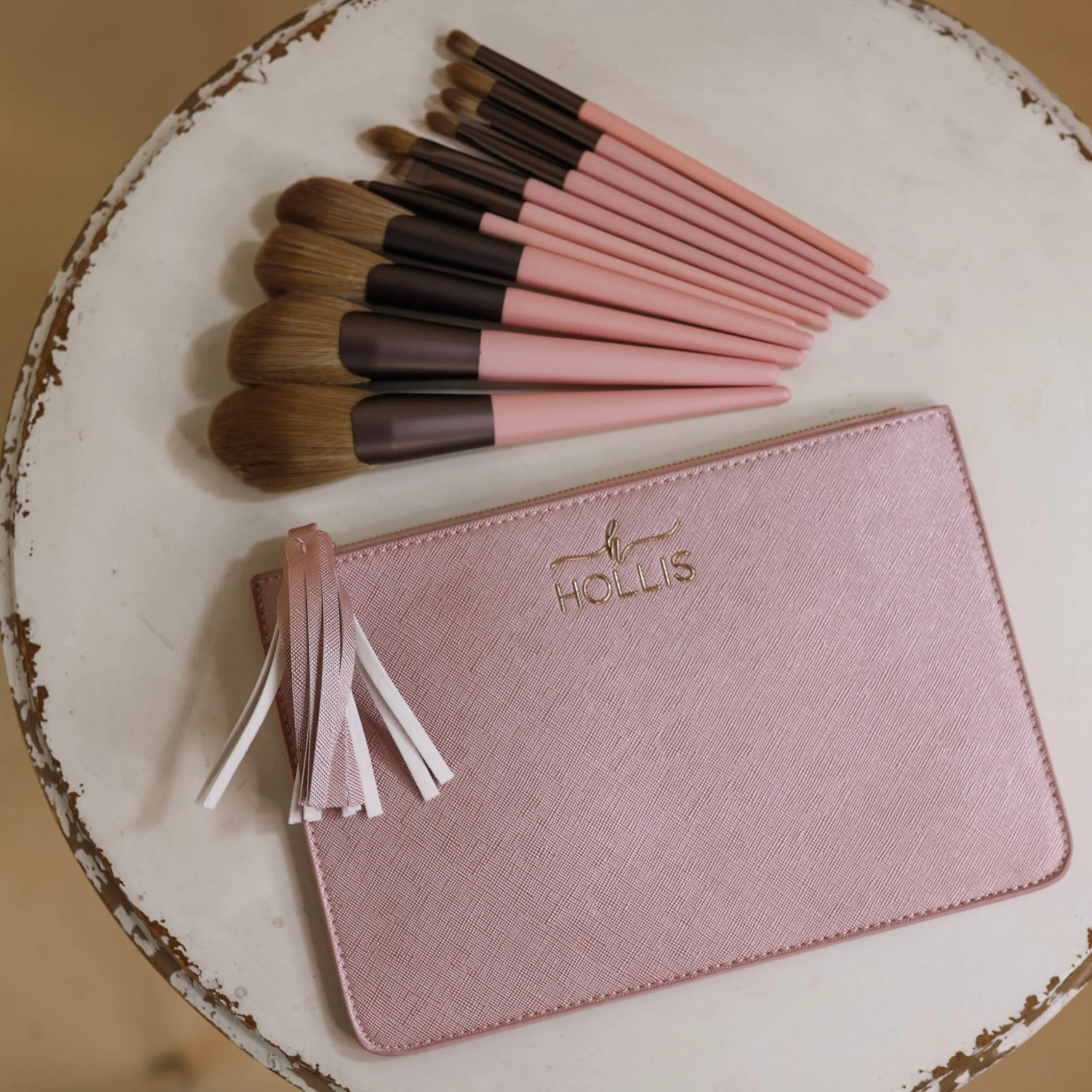 Hollis | Brush and Pouch Set in Blush