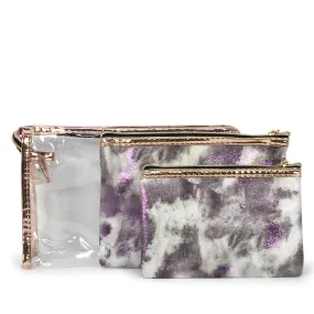 Holographic Glitter Purple Cosmetic Bag 3PC Set (1 unit)