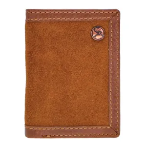 HOOEY "ROUGHY CLASSIC" ROUGHOUT BROWN LEATHER TRIFOLD WALLET