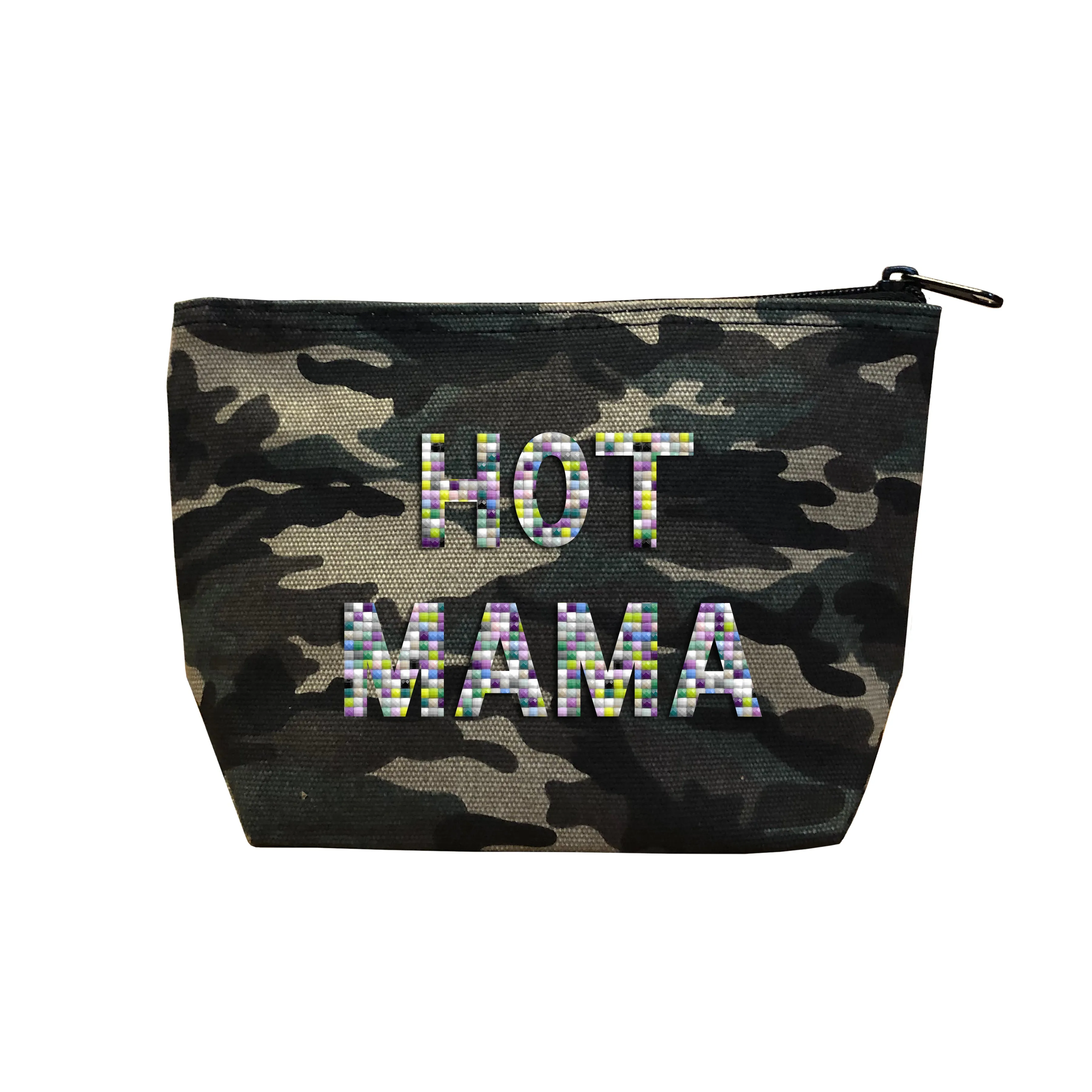 HOT MAMA - Camo  Beaded Cosmetic