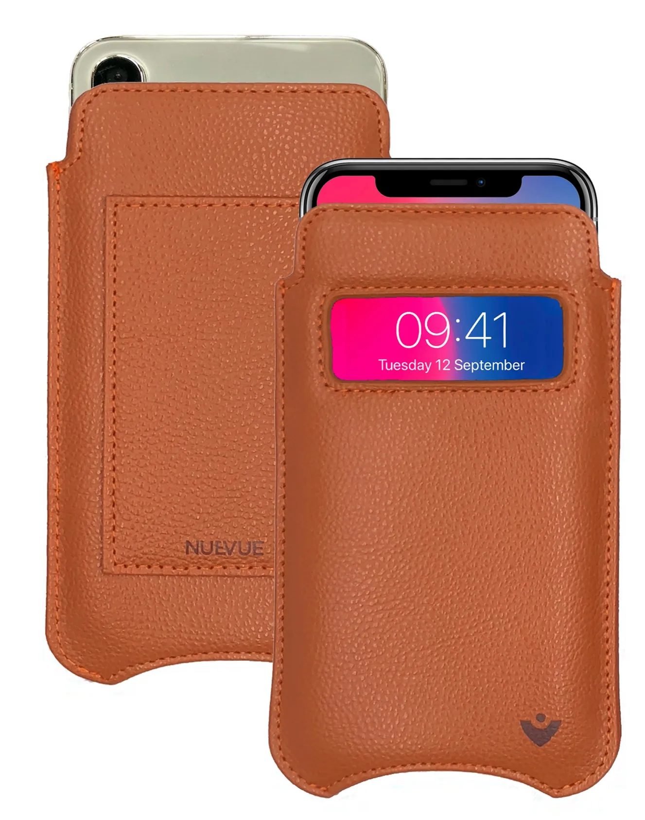 iPhone 11 Pro and iPhone X/Xs Wallet Case Screen Cleaning and Sanitizing - Faux Vegan Leather Window