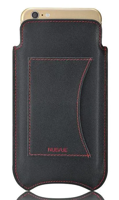 iPhone 8 / 7 Wallet Case in Black Genuine Leather | Screen Cleaning and Sanitizing Lining.