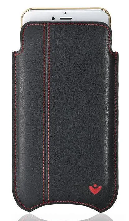 iPhone 8 / 7 Wallet Case in Black Genuine Leather | Screen Cleaning and Sanitizing Lining.