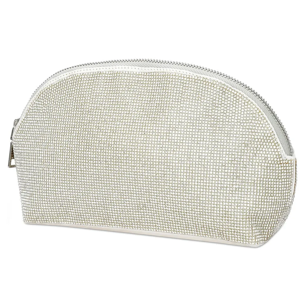 Iscream Crystal Oval Cosmetic Bag - White / Clear