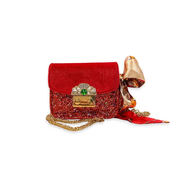 Jewel Glitter Mini Purse - red