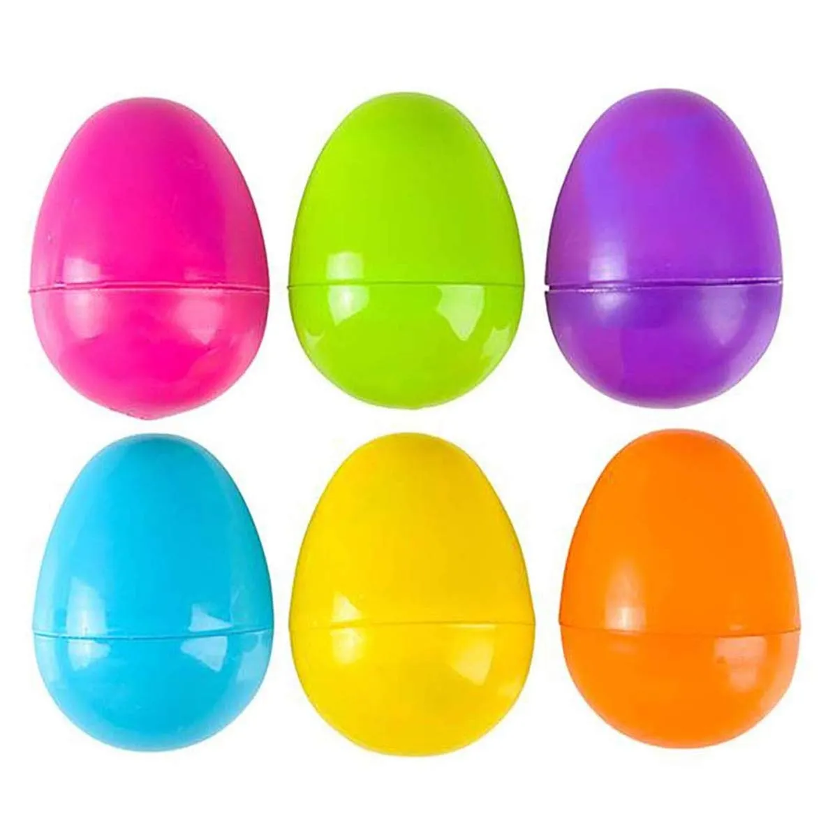 Kicko Assorted Plastic Surprise Filled Eggs - 6 Pack - with Set of Mini Colorful Surprise