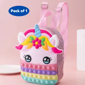 Kids Cute Pop it Backpack School Supplies Book Bag (Pack of 1, Multicolor)