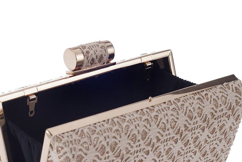 Lace & Metal Clutch Bag